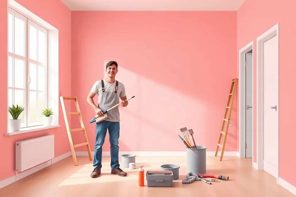 Intérieur rénové après travaux de peinture à Craponne